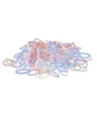 Elastice PROFESIONALE pentru par din silicon Sibel MIX culori , 500buc