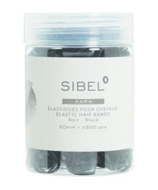 Elastice negre Kara Sibel din silicon pentru par 20 mm, 500 buc