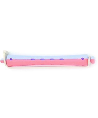 Set 12 bucati bigudiuri din plastic cu elastic pentru permanent Rosu &Albastru 80 mm x grosime 9 mm