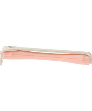Set 12 bucati bigudiuri din plastic cu elastic pentru permanent Roz 80 mm x grosime 10 mm