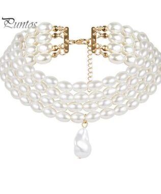 Colier elegant pentru mirese Efb Mirna cu perle