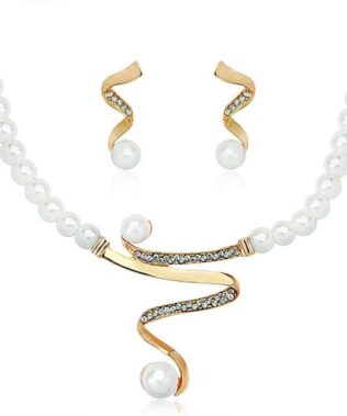 Set elegant colier + cercei cu perle Efb nr.13